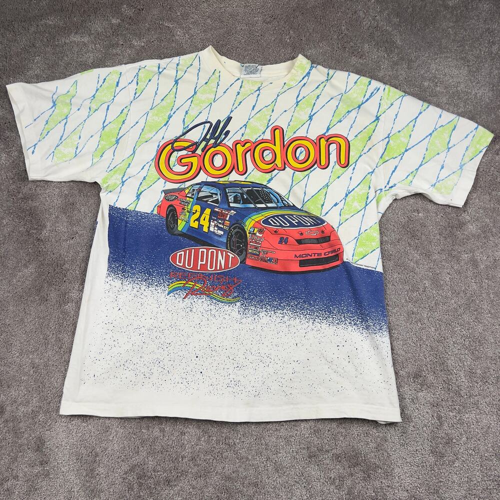 Vintage Jeff Gordon Dupont AOP 1995 Nascar T-shirt Size XL Monte Carlo Racing